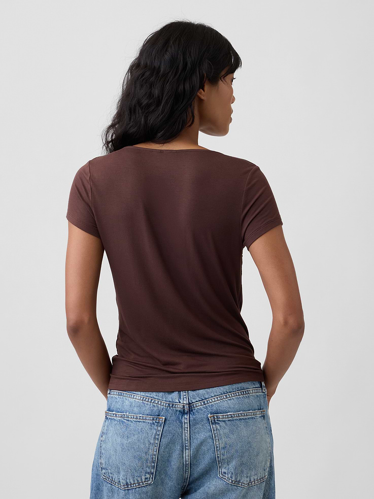 Image number 2 showing, Stretch Jersey Cowl-Neck Top