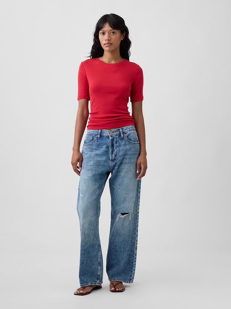 Image number 3 showing, Modern Ribbed Crewneck T-Shirt