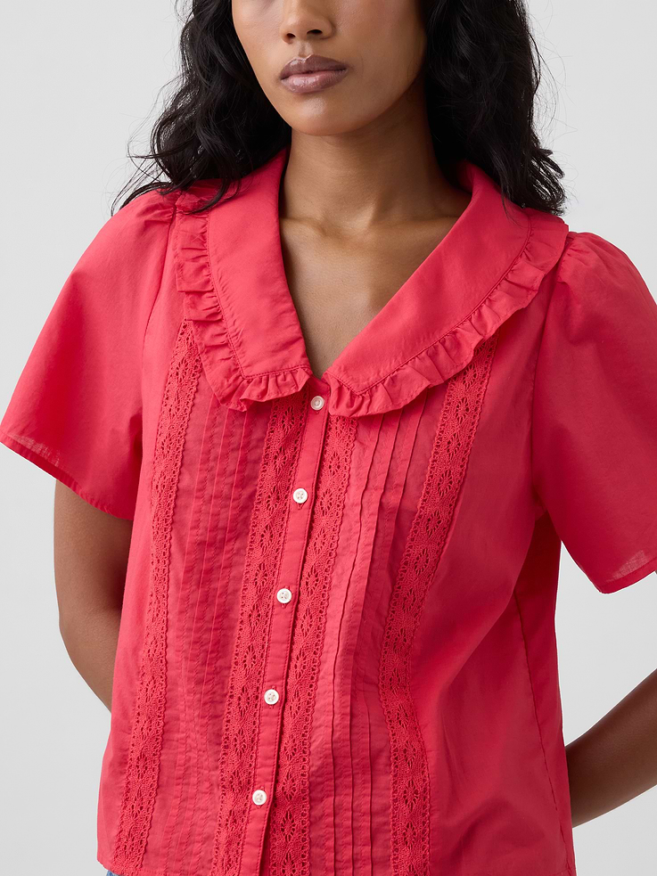Image number 4 showing, Relaxed Lace-Trim Top