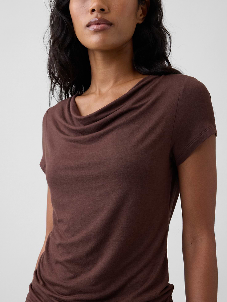 Image number 4 showing, Stretch Jersey Cowl-Neck Top