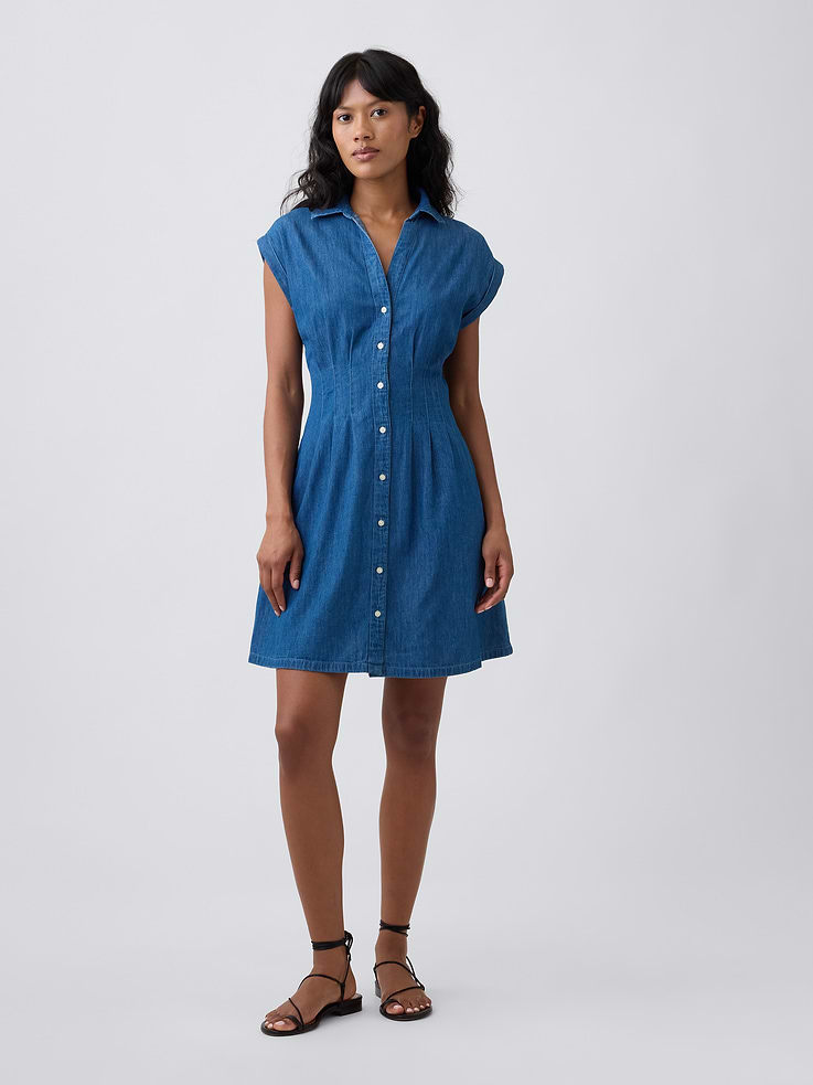 Image number 1 showing, Denim Mini Shirtdress