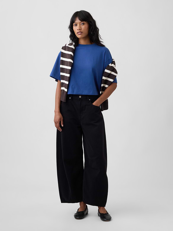 Relaxed Cropped Crewneck T-Shirt