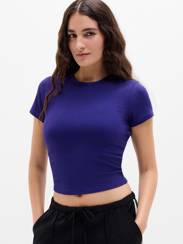 Signature Rib Crop Tee