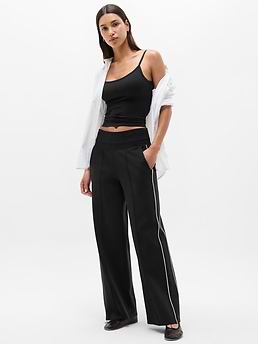 Venice High Rise Track Stripe Wide Leg Pant — Black/White Stripe by Athleta