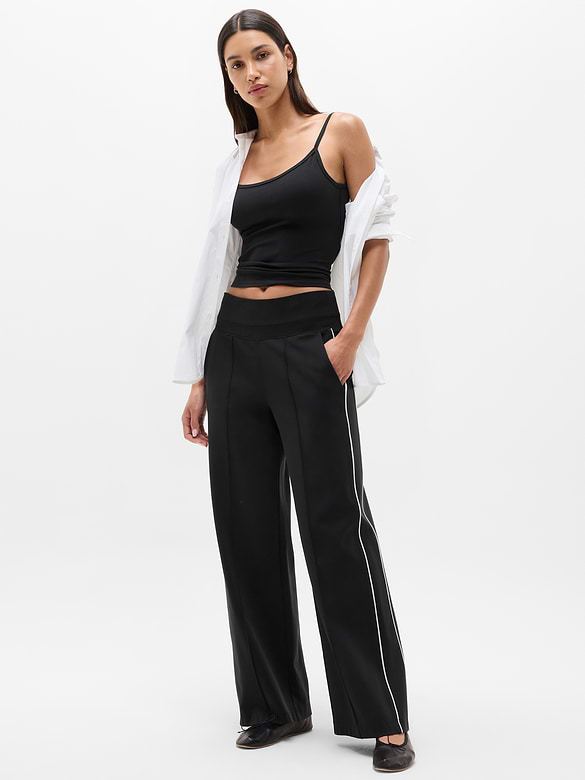 Venice High Rise Track Stripe Wide Leg Pant