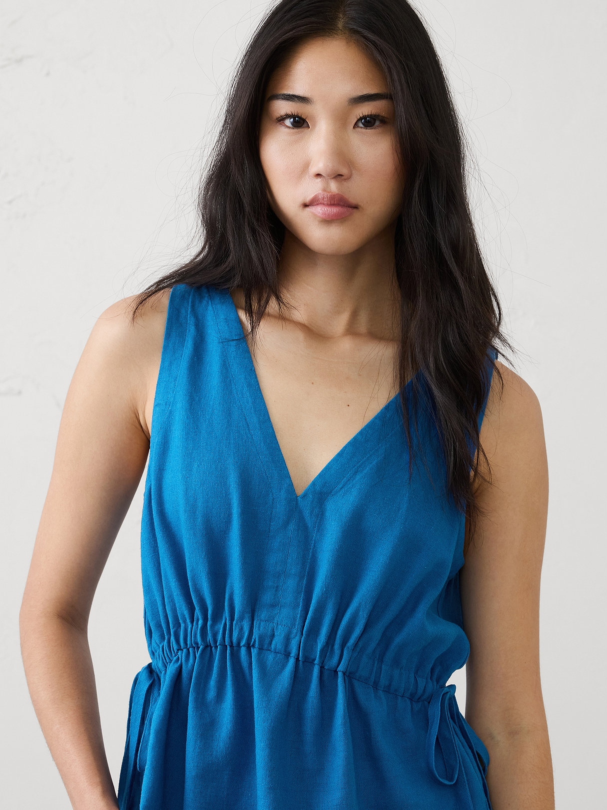Linen-Blend Side-Ties Top | Banana Republic Factory