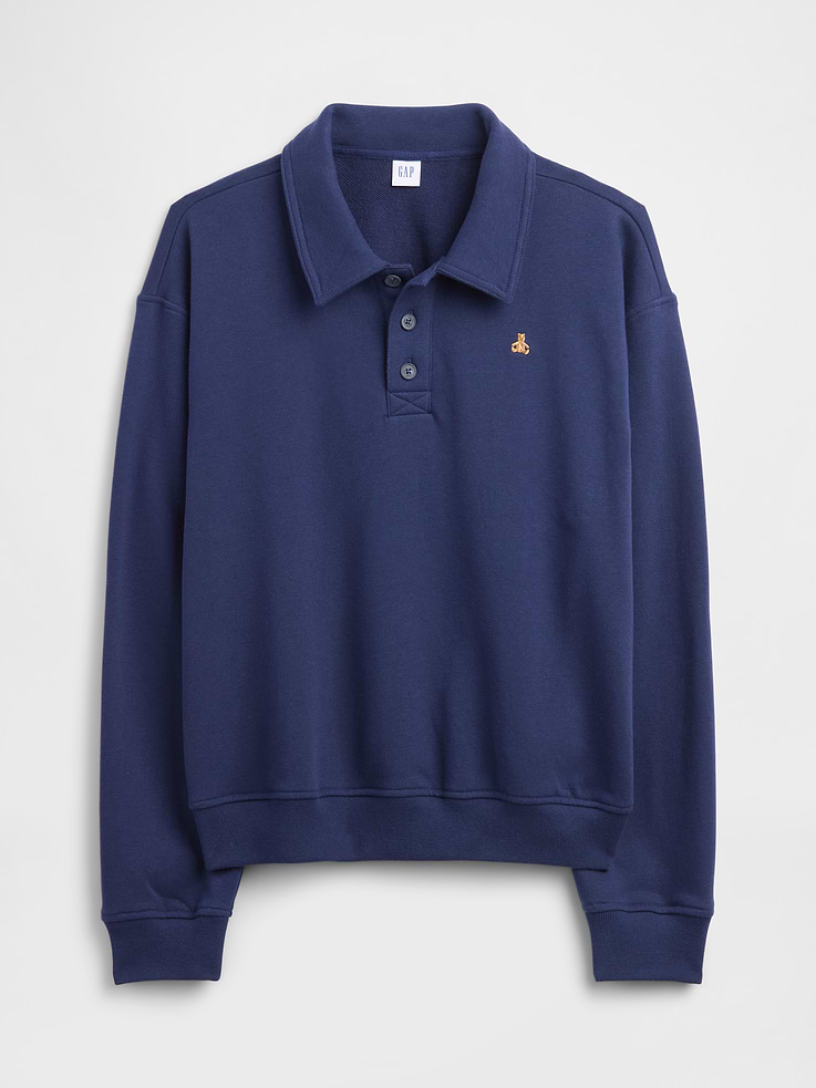 Image number 5 showing, Relaxed Cropped Polo Sweatshirt