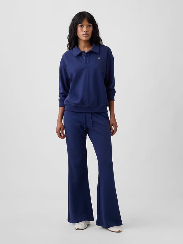 Relaxed Cropped Polo Sweatshirt