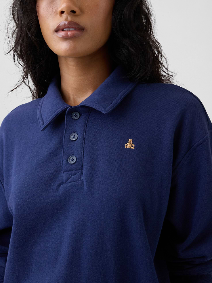 Image number 4 showing, Relaxed Cropped Polo Sweatshirt