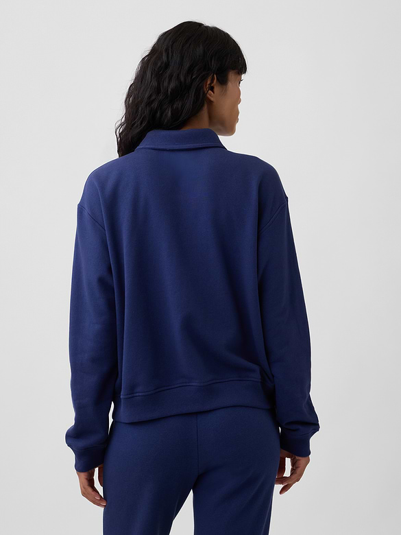 Relaxed Cropped Polo Sweatshirt