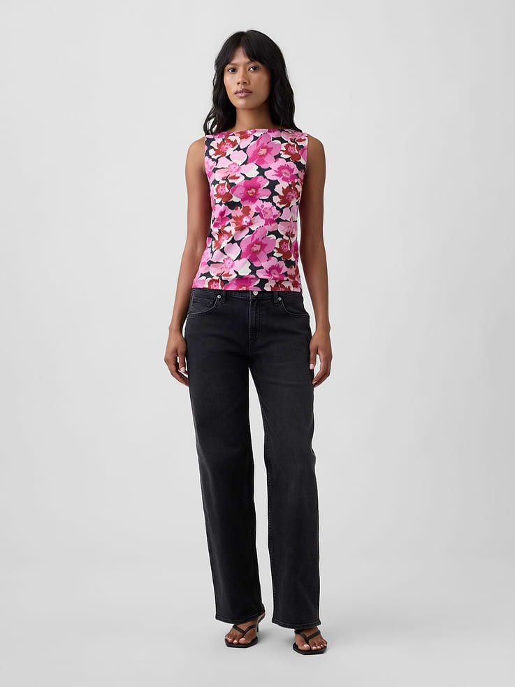 Image 3 of 5, Sleeveless Boatneck Tank Top