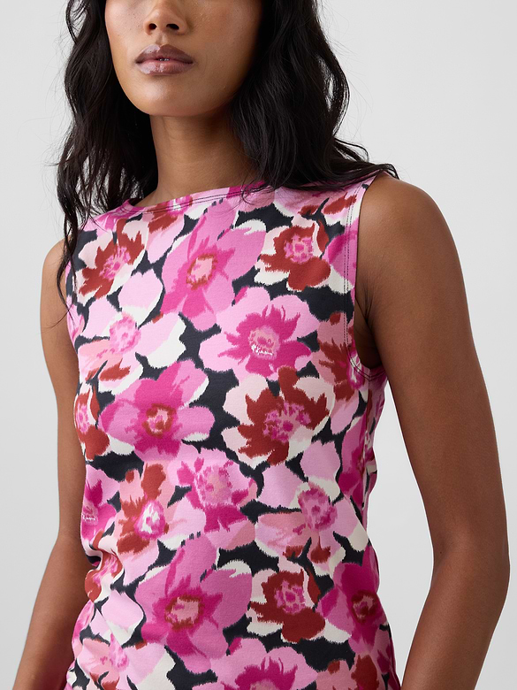 Sleeveless Boatneck Tank Top