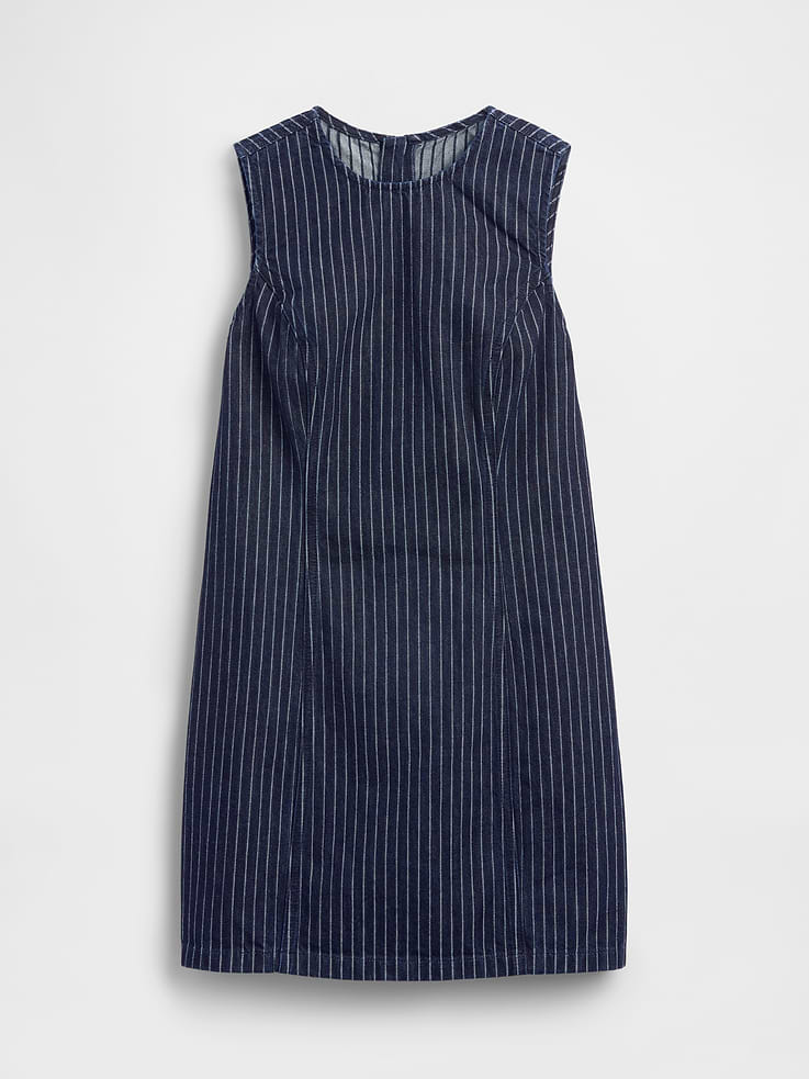 Image number 6 showing, Sleeveless Stripe Denim Mini Dress