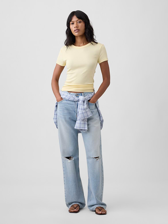 Ribbed Crewneck T-Shirt