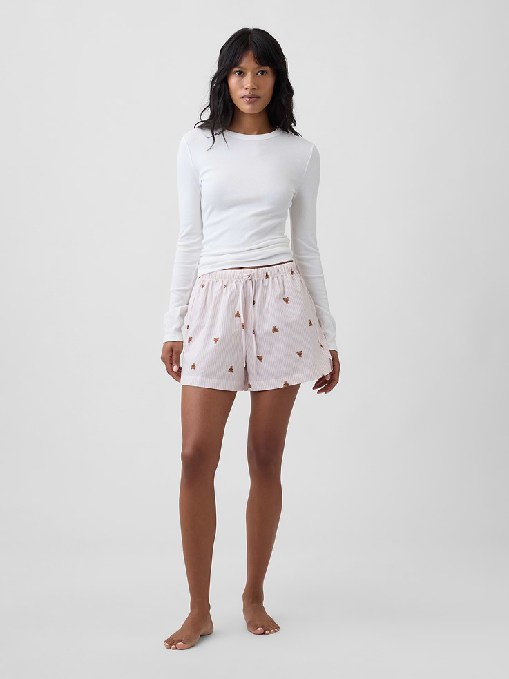 Image number 1 showing, Poplin PJ Shorts