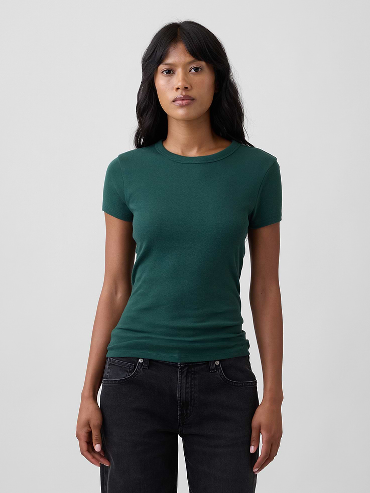 Image number 1 showing, Ribbed Crewneck T-Shirt