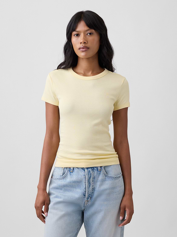 Ribbed Crewneck T-Shirt