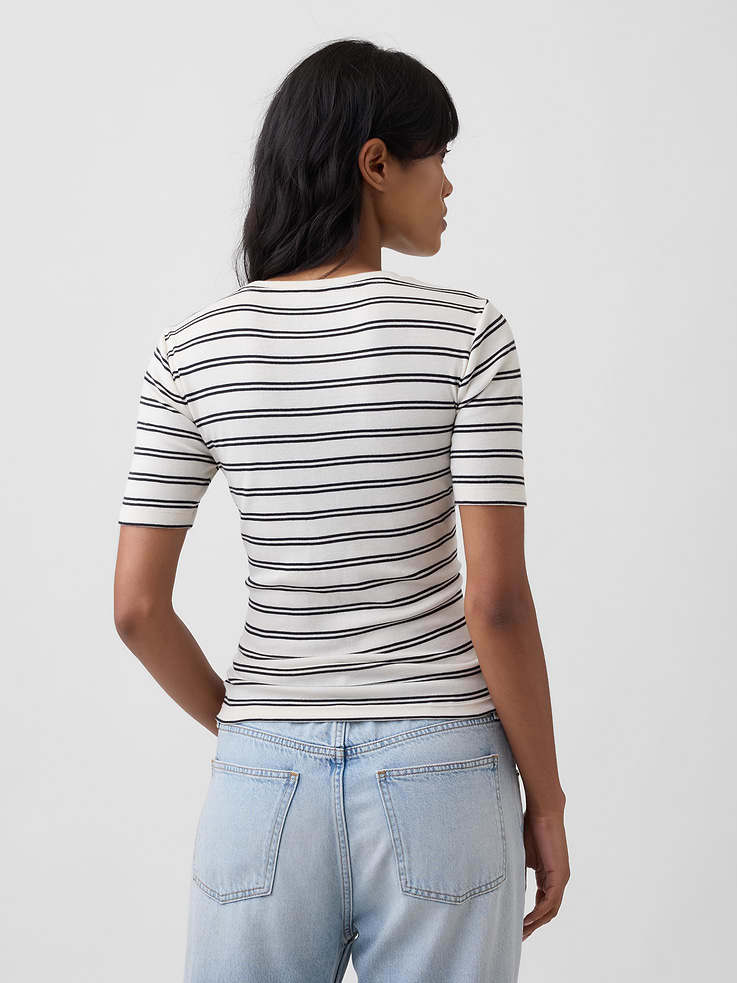 Image number 2 showing, Modern Ribbed Crewneck T-Shirt