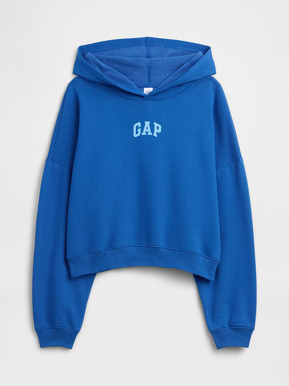 Relaxed Gap Mini-Logo Cropped Hoodie