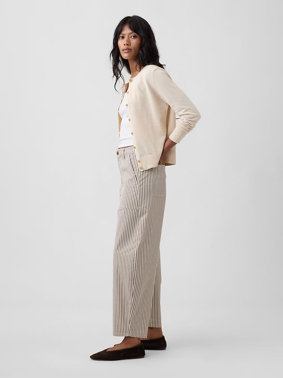 Mid Rise Barrel Khakis