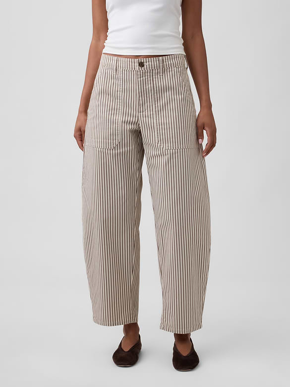 Mid Rise Barrel Khakis