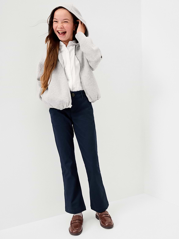 Pantalons d'uniforme extensible en sergé pour fille