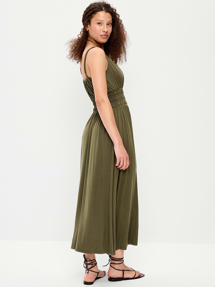 Image number 2 showing, Fit & Flare Jersey Smocked-Waist Midi Dress