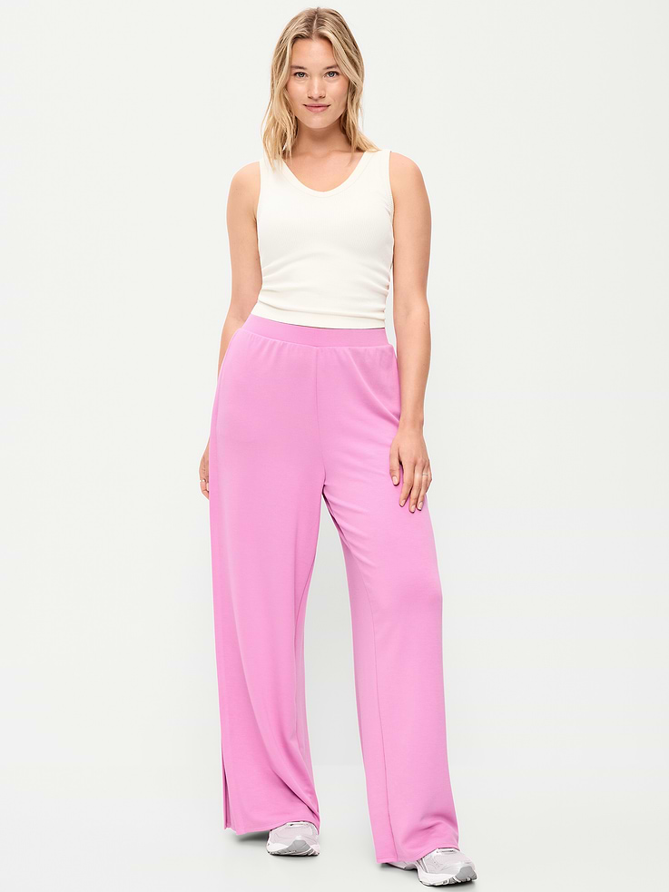 Image number 4 showing, High-Waisted Bounce Lite Drapey Wide-Leg Pleated Pants