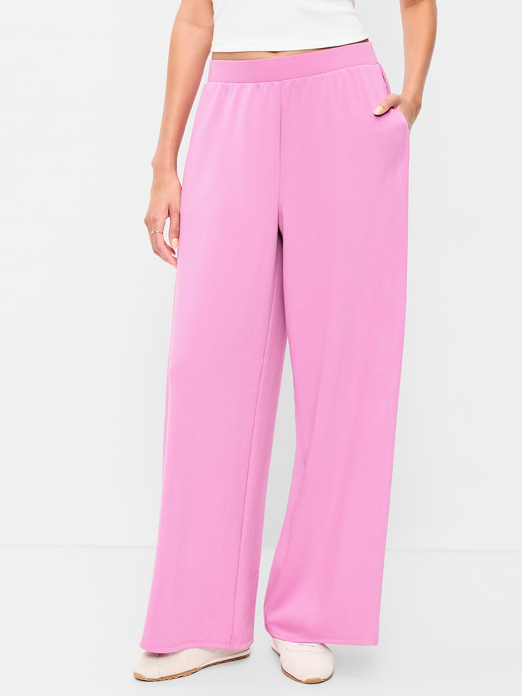 Image number 2 showing, High-Waisted Bounce Lite Drapey Wide-Leg Pleated Pants