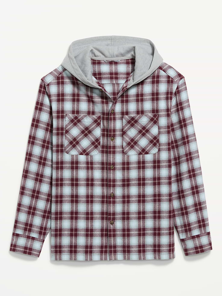 Image number 4 showing, Long-Sleeve Flannel Hooded Shirt
