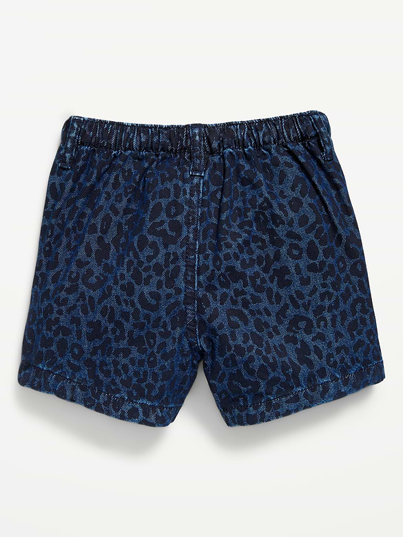 High-Waisted Pleated Denim Skort for Toddler Girls