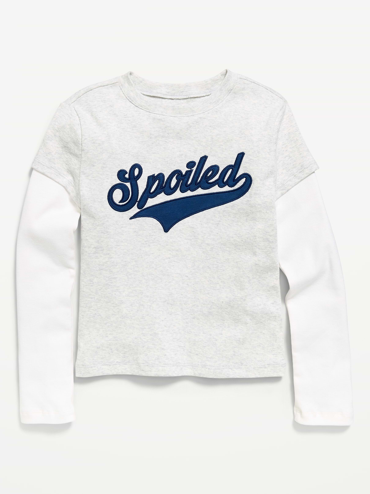 Image number 1 showing, Fitted 2-in-1 Graphic T-Shirt for Girls