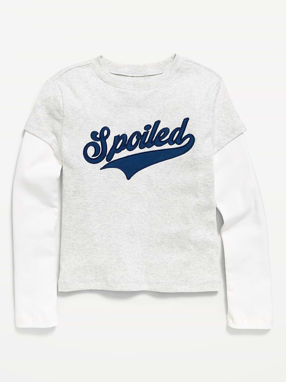 Fitted 2-in-1 Graphic T-Shirt for Girls