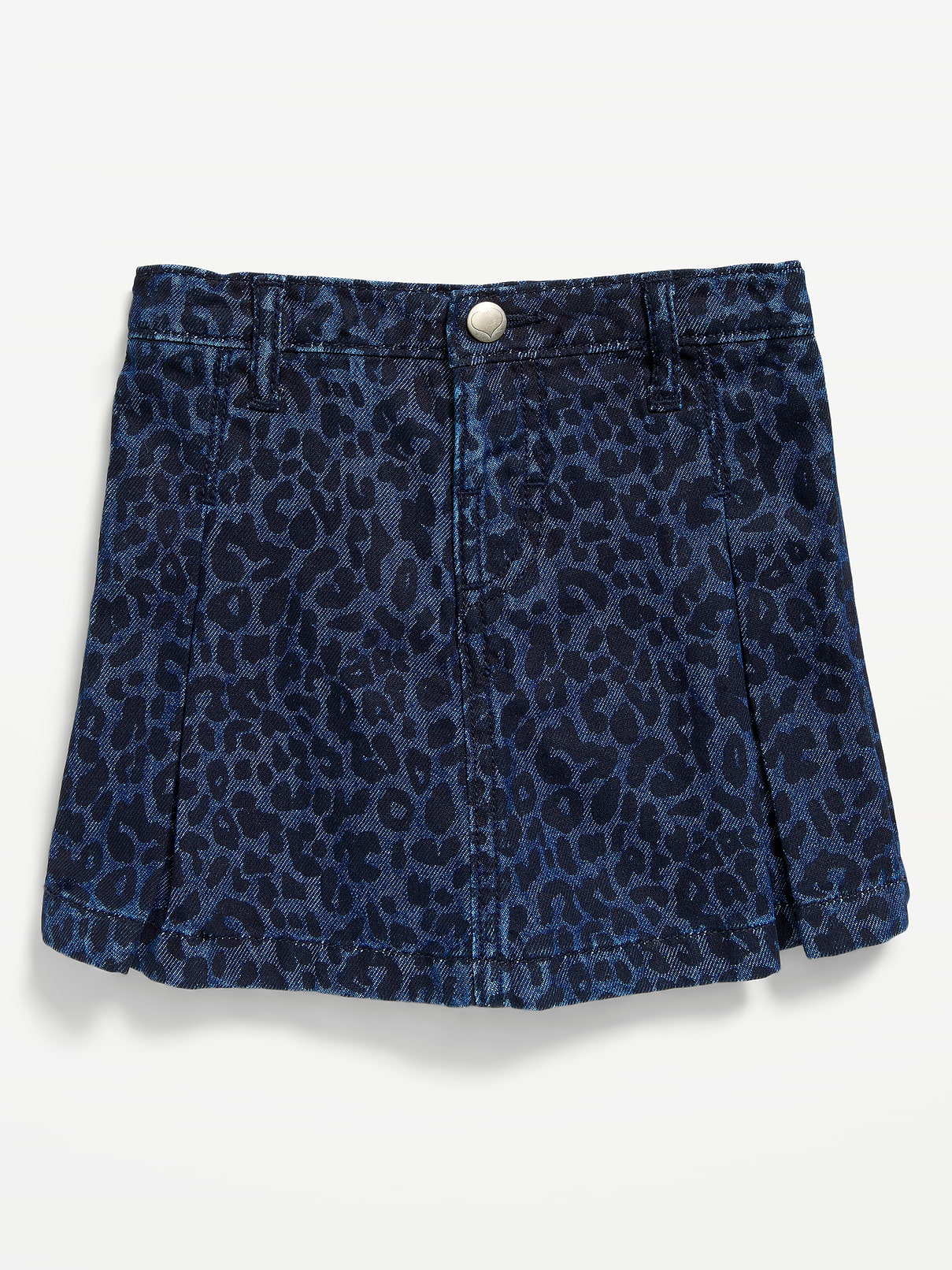 Image number 1 showing, High-Waisted Pleated Denim Skort for Toddler Girls