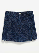 Image number 1 showing, High-Waisted Pleated Denim Skort for Toddler Girls