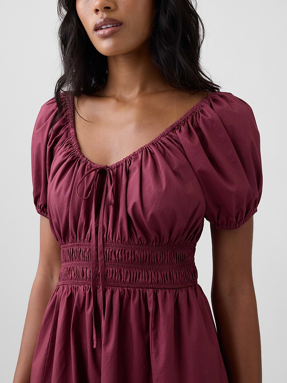 Puff Sleeve V-Neck Maxi Dress