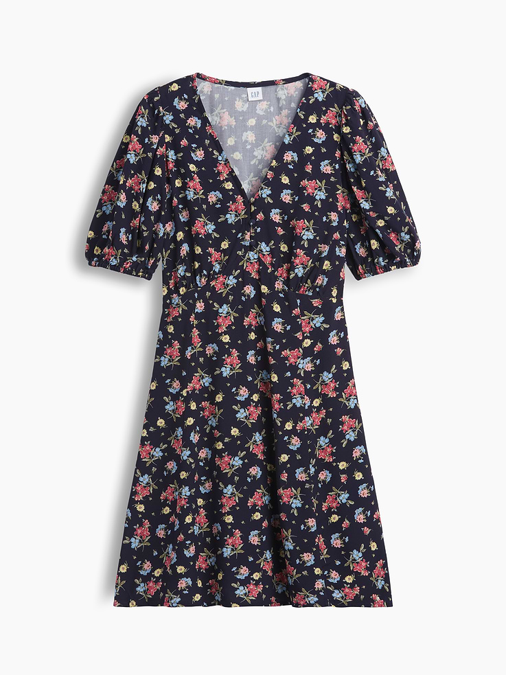 Image number 6 showing, Puff Sleeve V-Neck Mini Dress