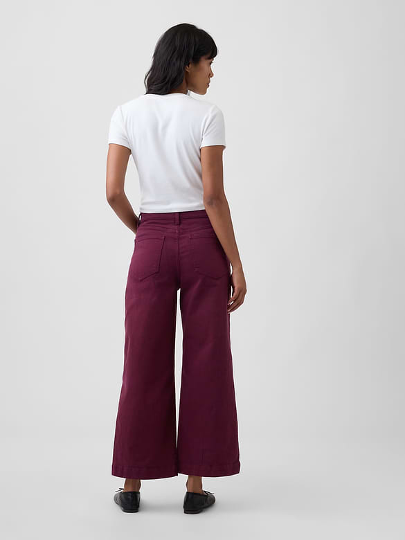 High Rise Wide-Leg Crop Jeans