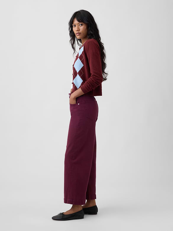 High Rise Wide-Leg Crop Jeans