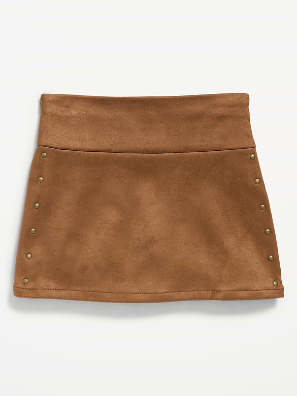 Faux-Suede Studded Skirt for Girls