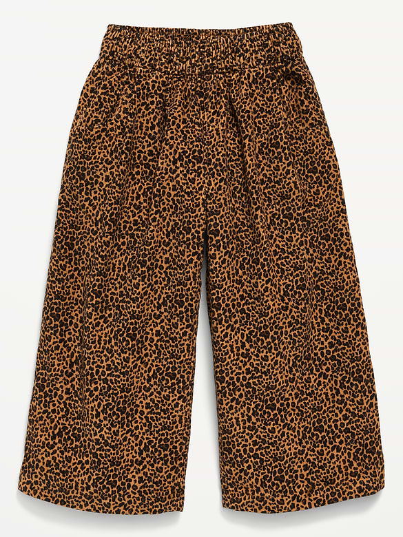 Pull-On Textured Corduroy Wide-Leg Pants for Toddler Girls
