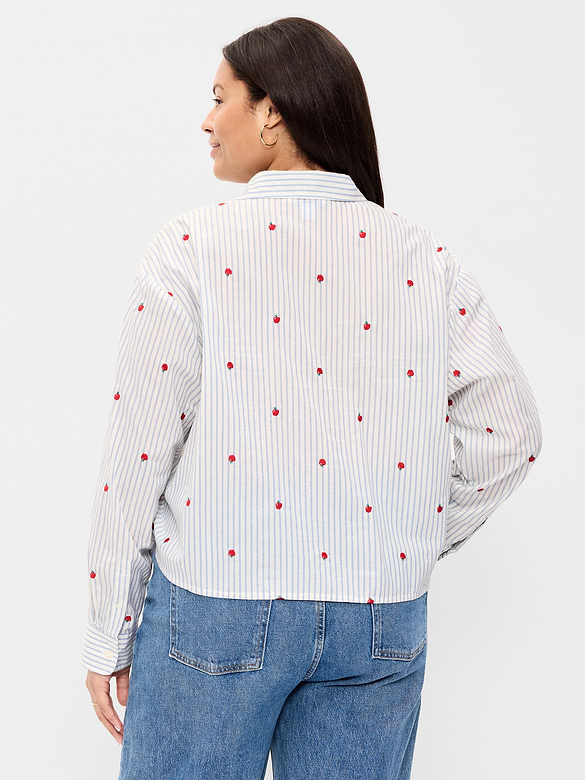 Cropped Button-Down Shirt