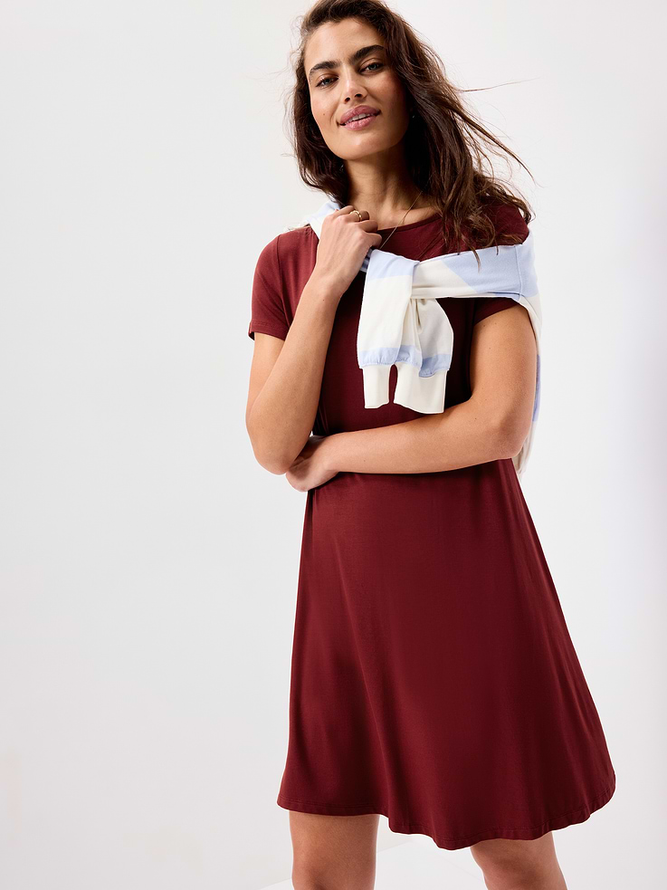 Image number 3 showing, Short-Sleeve Mini Swing Dress