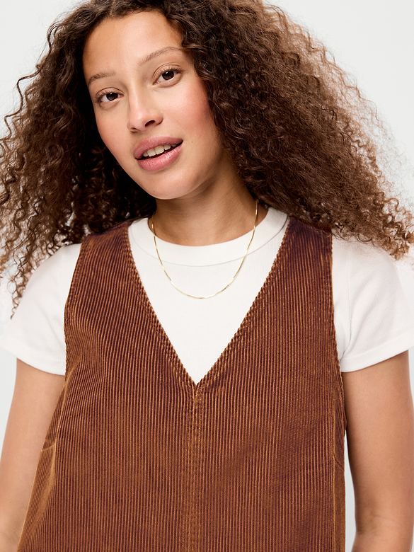 Sleeveless Pinafore Mini Dress