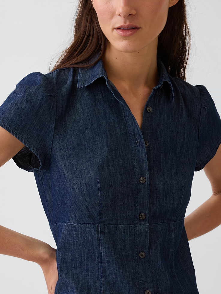Image number 4 showing, Empire-Waist Mini Shirtdress