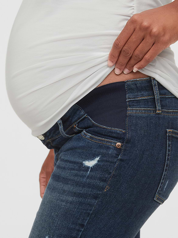 Maternity Inset Panel Skinny Ankle Jeans
