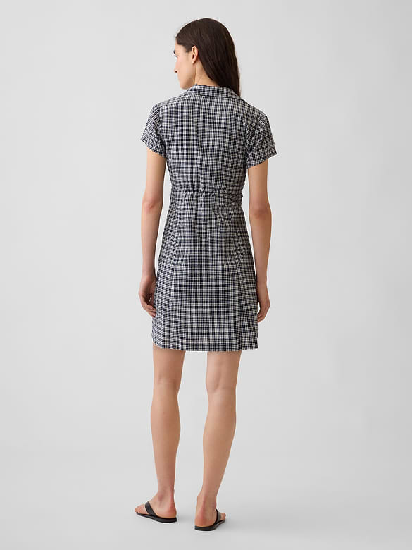 Empire-Waist Mini Shirtdress