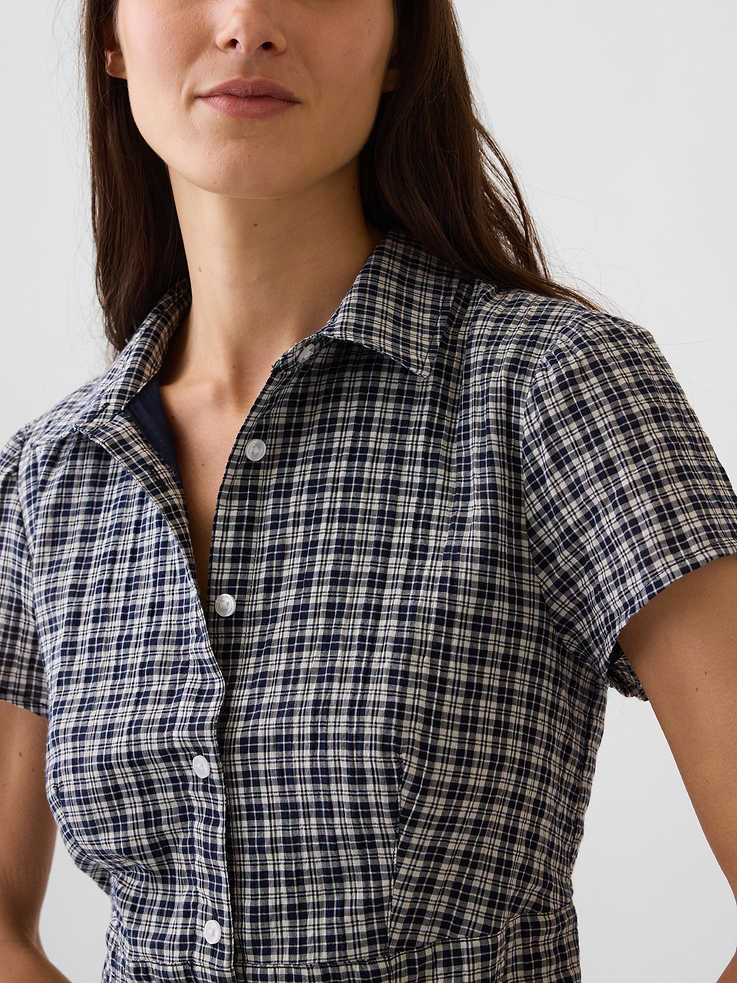 Image number 4 showing, Empire-Waist Mini Shirtdress