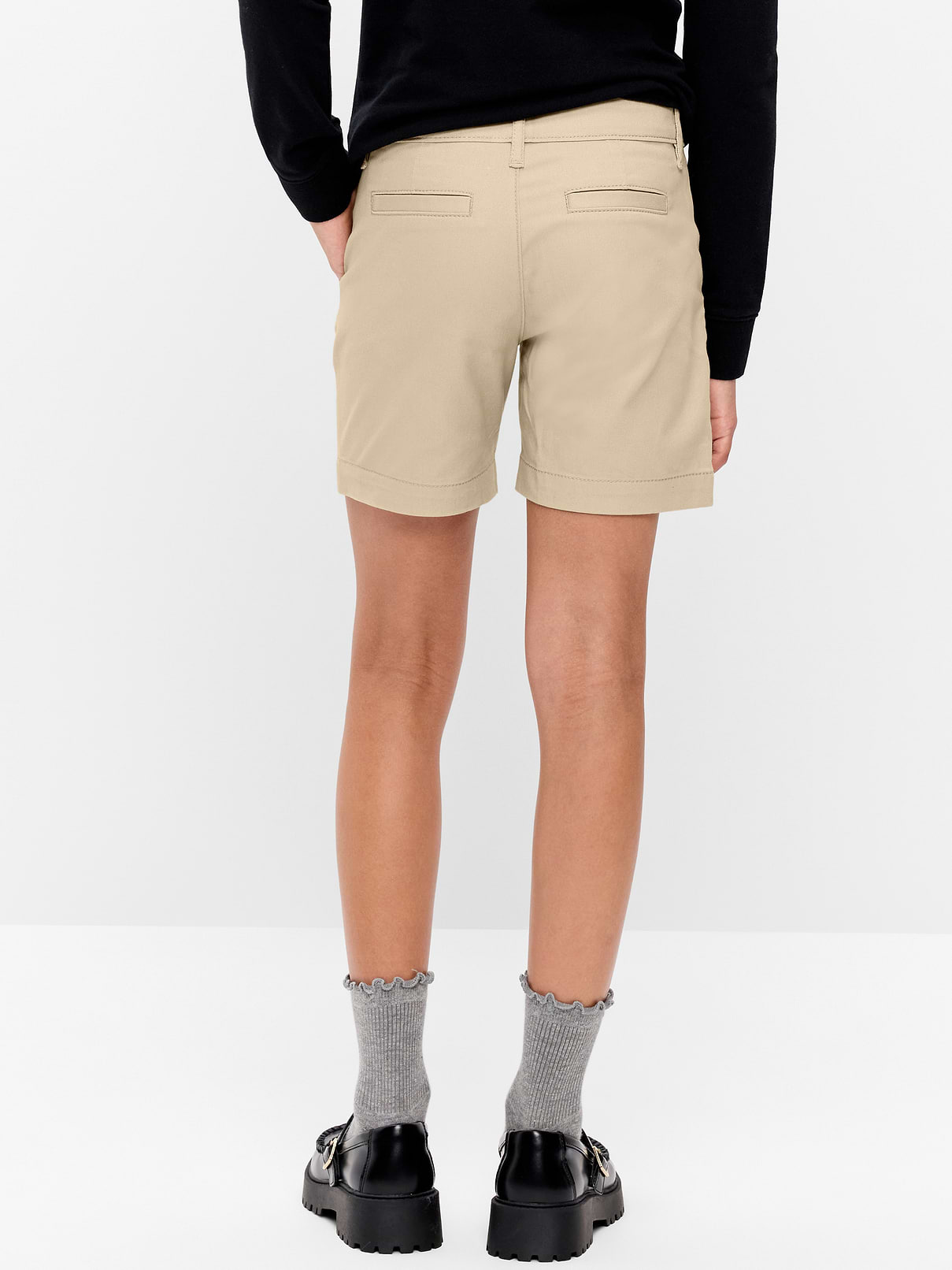 Image number 2 showing, School Uniform Twill Bermuda Shorts for Girls