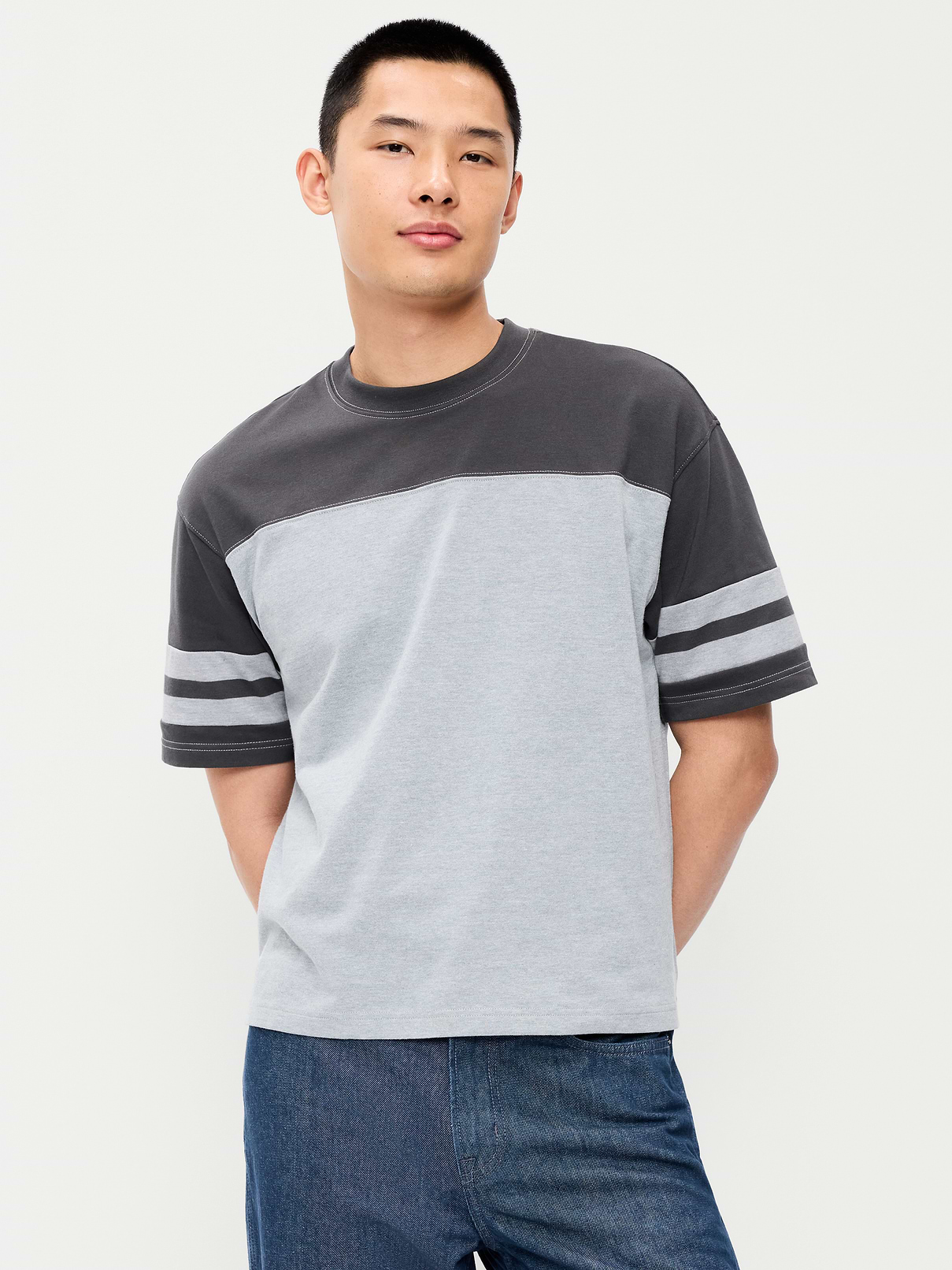 Image number 1 showing, Heavyweight Short-Sleeve Football-Style T-Shirt